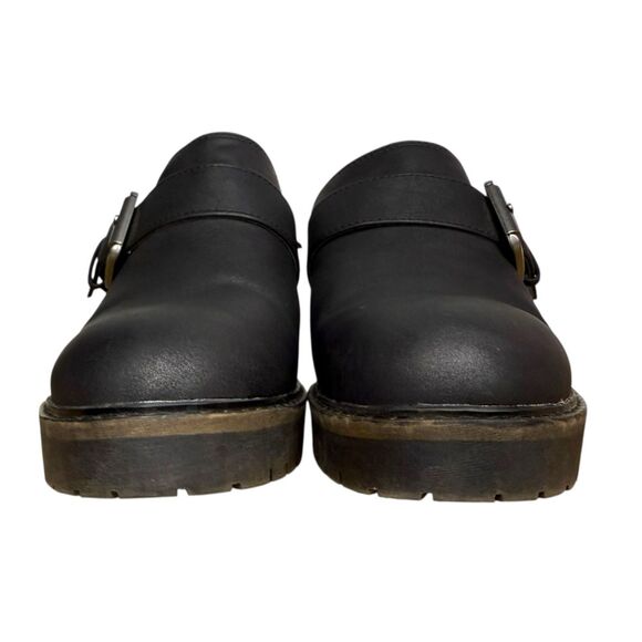 Crown Vintage Women’s 7 Janis Slip On Clogs Black Heeled Buckle Y2K Hipster - Picture 4 of 11